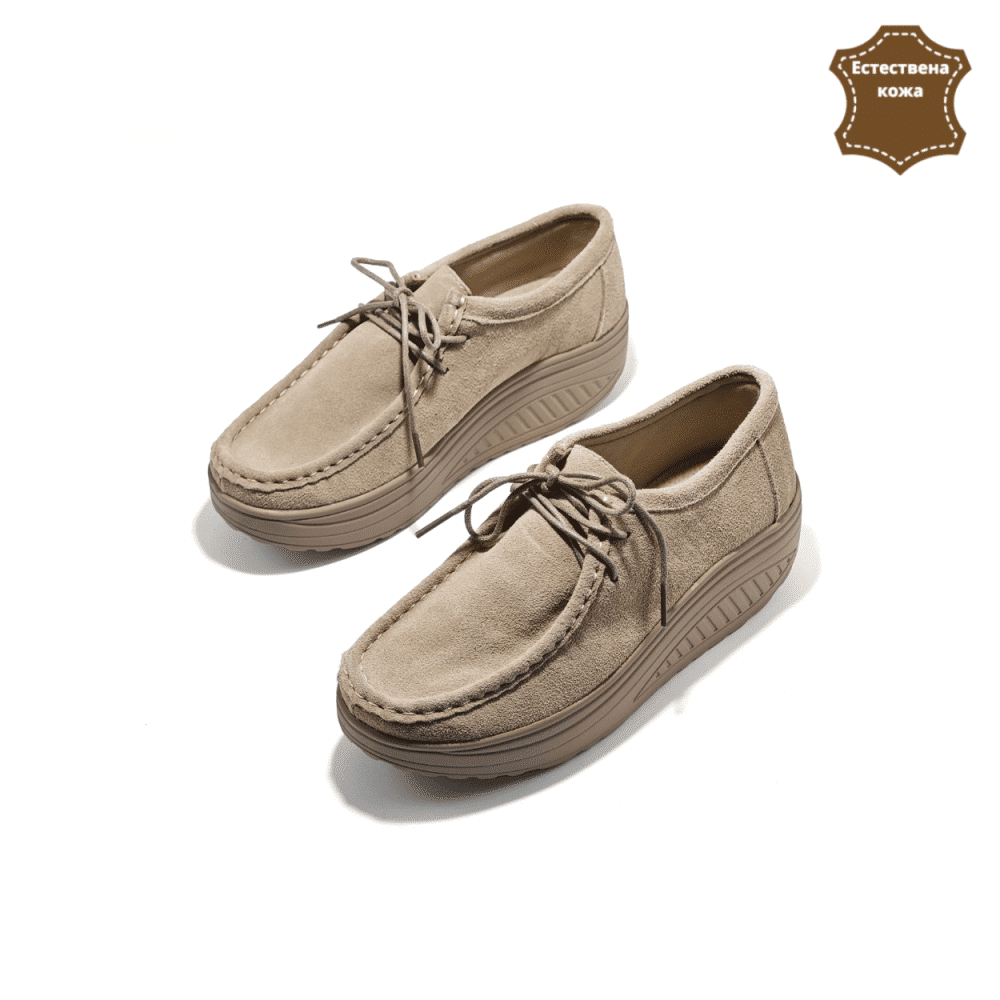 18019 дамски обувки Мона бежов 1